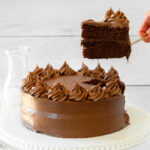 Gluten-Free Chocolate Cake is the perfect gluten-free birthday cake and a great gluten-free holiday cake. This gluten-free cake recipe is made with layers of moist and spongy gluten-free chocolate cake frosted with creamy chocolate buttercream frosting. This gluten-free dessert recipe is an easy homemade cake recipe that will impress your friends and family. I am not lying when I tell you that most people are shocked when I tell them this cake is gluten-free, because you would never guess it is!