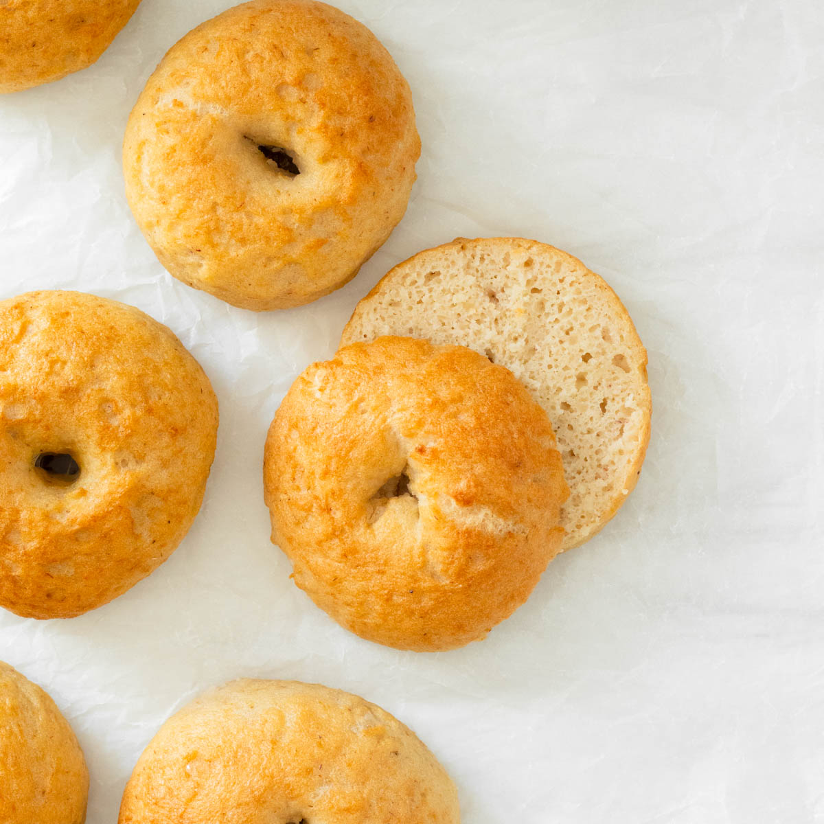These gluten-free sourdough bagels are the perfect chewy gluten-free bagels made with a gluten-free sourdough starter. These homemade bagels are an easy breakfast recipe and great for storing in the freezer to enjoy later!