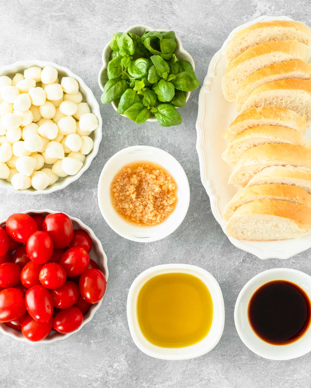 Ingredients for Baked Bruschetta