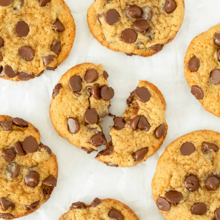 These sourdough chocolate chip cookies are soft, chewy chocolate chip cookies made with classic cookie ingredients and sourdough starter discard. This sourdough discard recipe is an easy cookie recipe that makes incredibly soft homemade cookies.