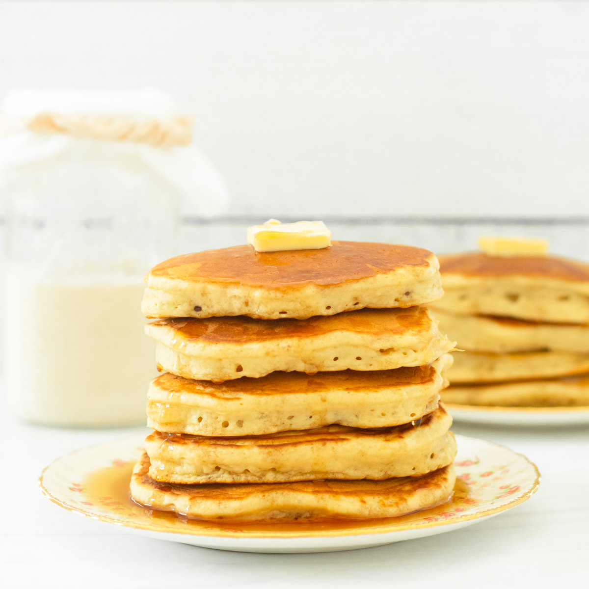 These sourdough pancakes are an easy sourdough recipe made with simple ingredients and sourdough discard to make the fluffiest sourdough pancakes. This is a quick breakfast recipe perfect for both a weekday and weekend breakfast.