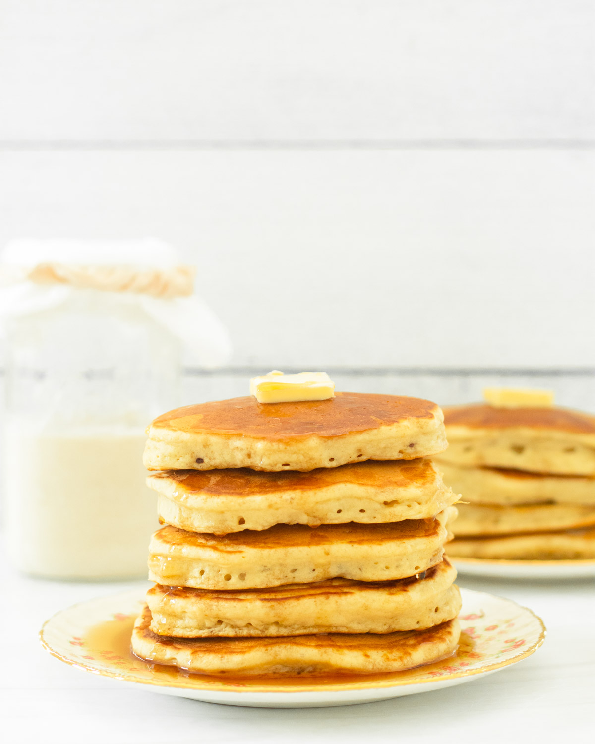 These sourdough pancakes are an easy sourdough recipe made with simple ingredients and sourdough discard to make the fluffiest sourdough pancakes. This is a quick breakfast recipe perfect for both a weekday and weekend breakfast.
