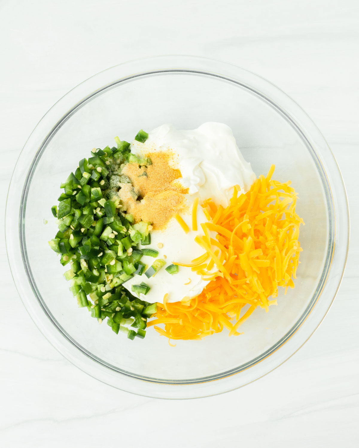 Step 1. Add all of the ingredients to a mixing bowl