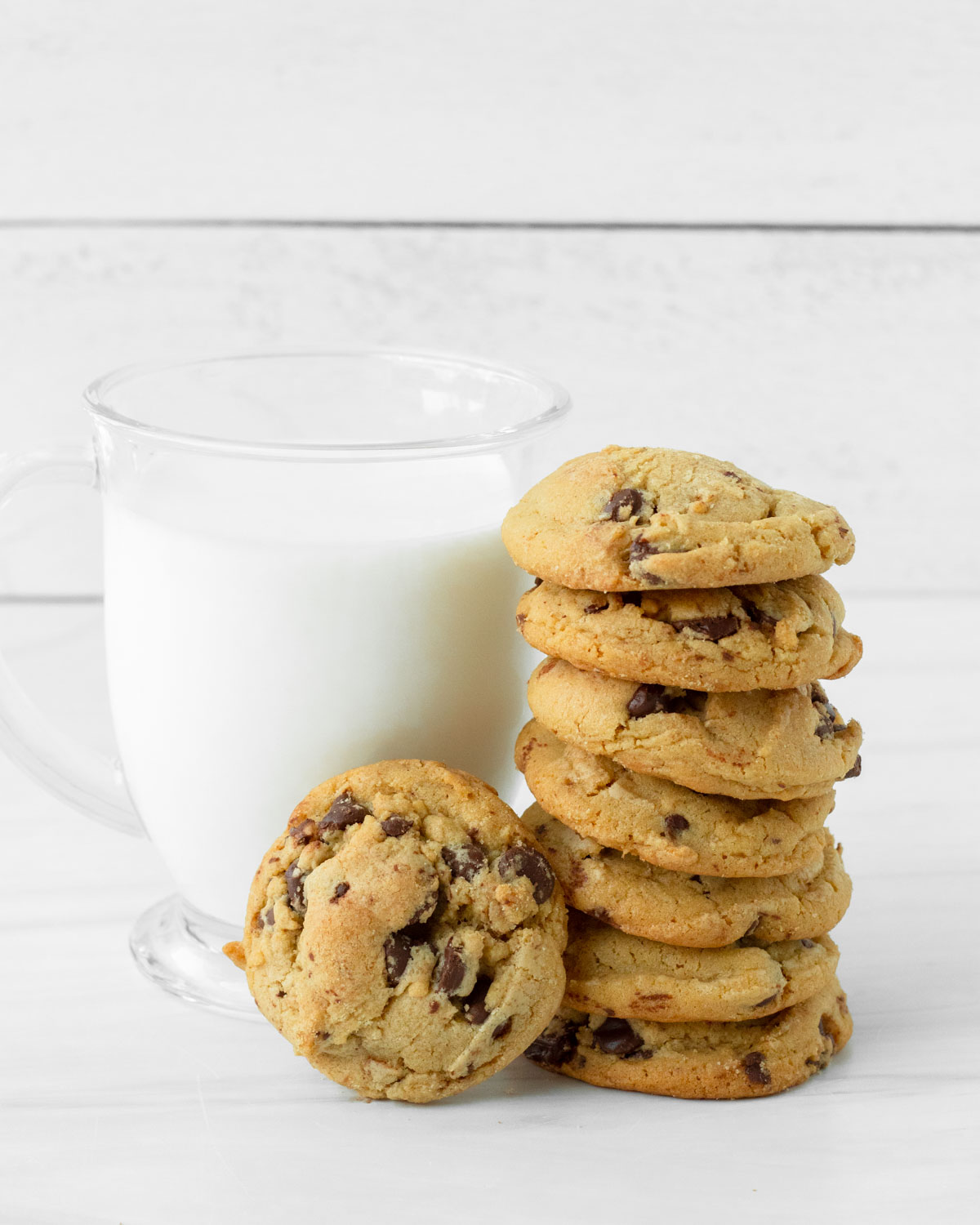 These chewy chocolate chip cookies are the best chocolate chip cookies made with classic ingredients for a cookie that has the perfect chewy texture.