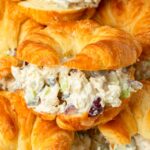 These chicken salad croissant sandwiches are a classic chicken salad made with simple ingredients and stuffed into a flaky, buttery croissant for a quick and flavorful meal.