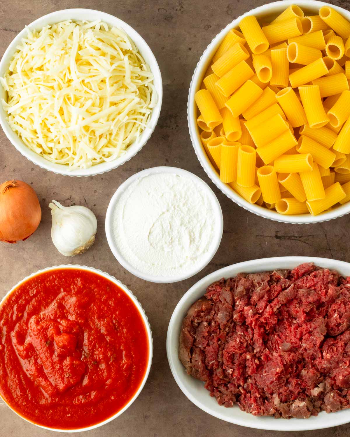 Ingredients for Venison Baked Ziti