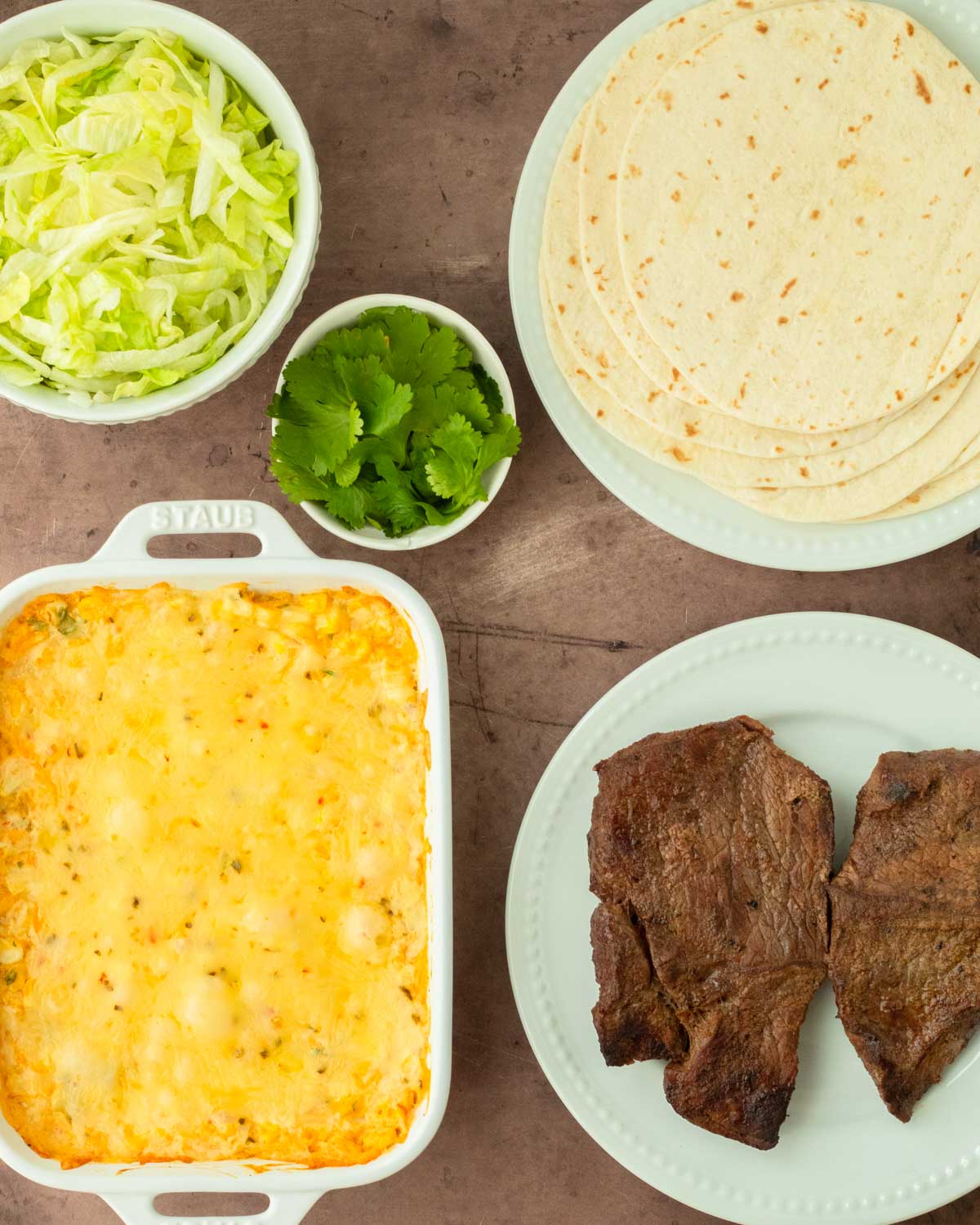 Ingredients for Street Corn Steak Tacos