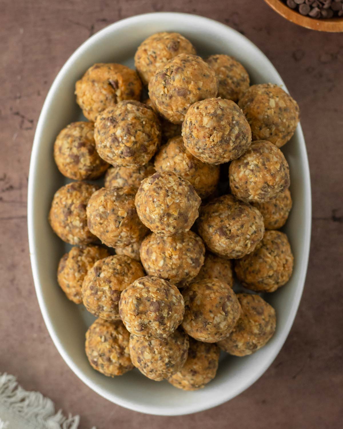 These peanut butter energy balls are made with simple, pantry-staple ingredients including peanut butter and oats for an easy snack filled with nutritional benefits and perfect for on the go.