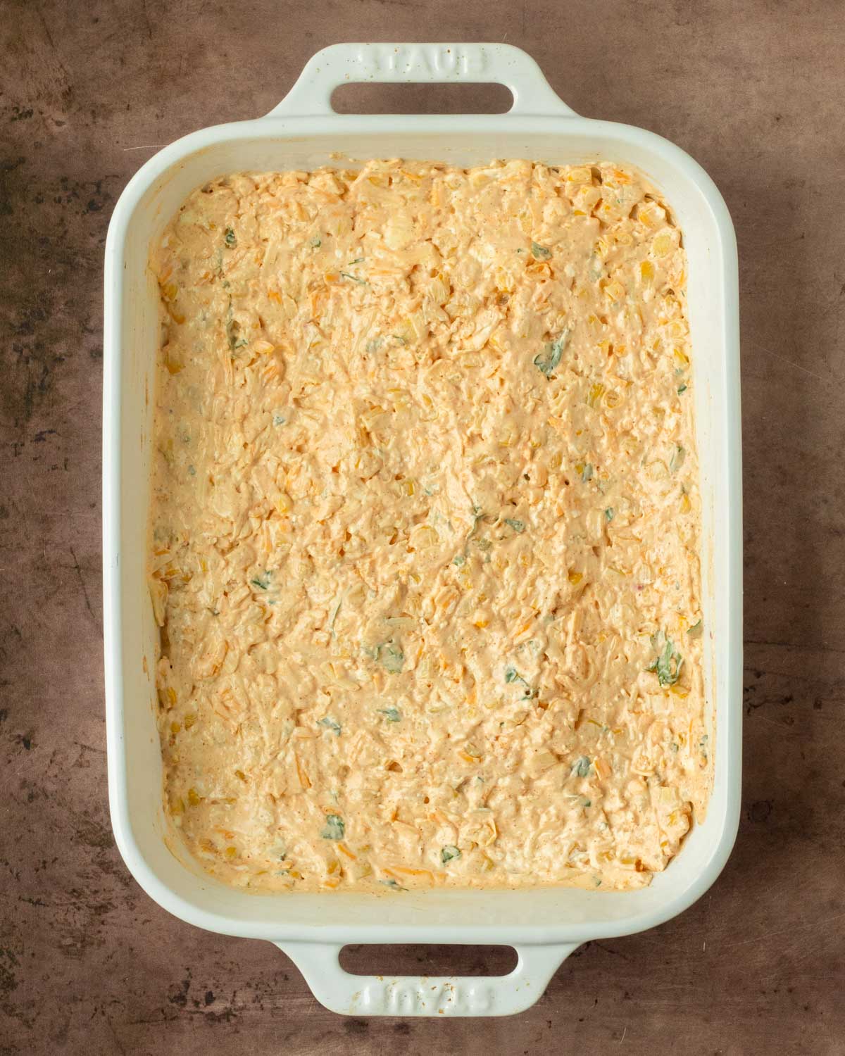 Step 1. Mix the ingredients together and spread in the baking dish