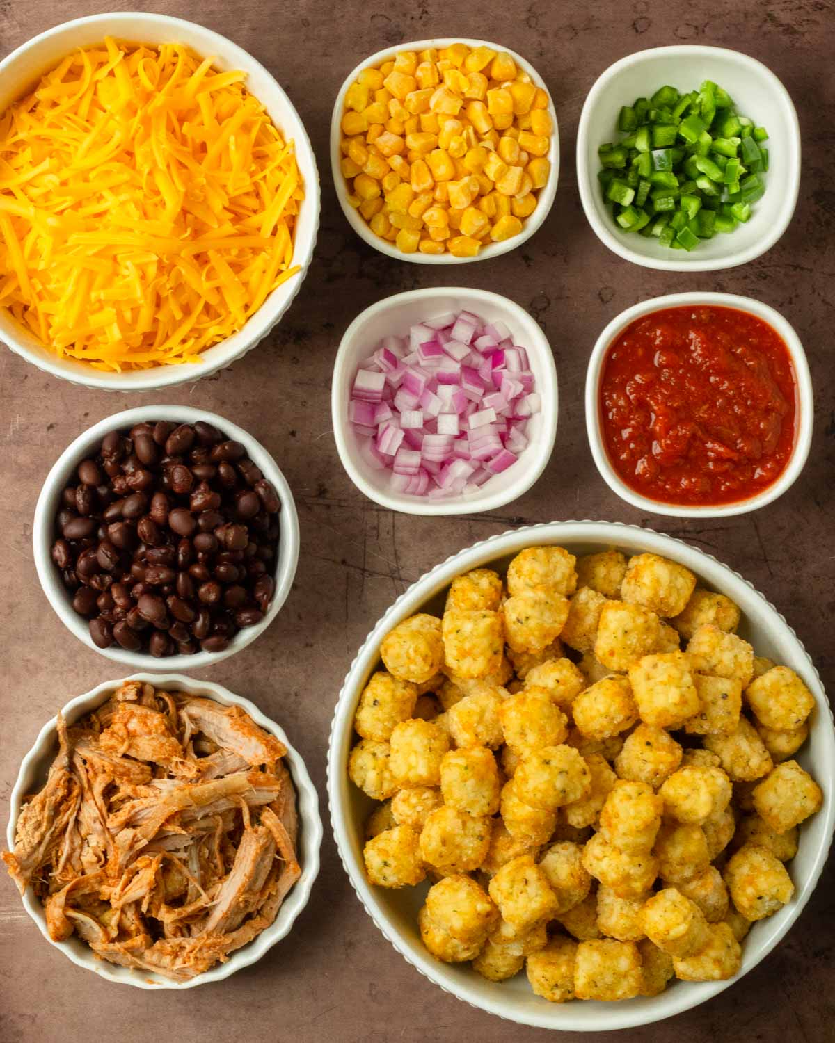 Ingredients for BBQ Pulled Pork Totchos