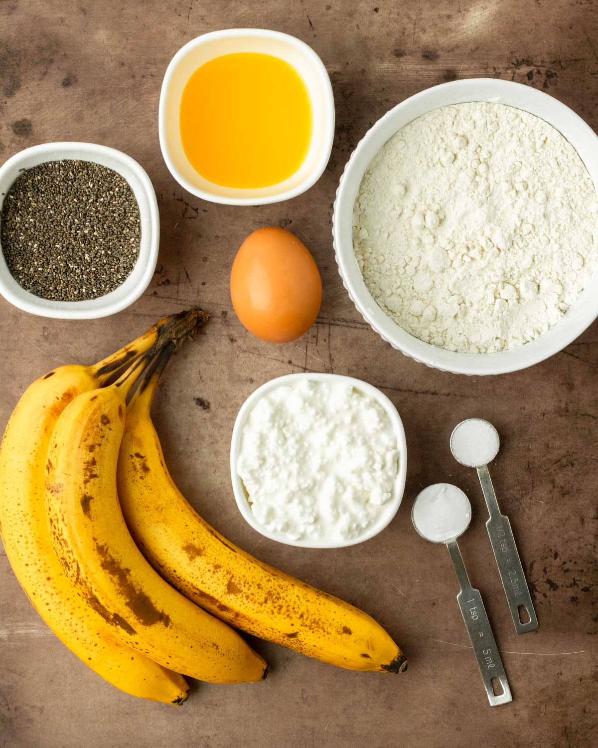 These mini banana muffins are easy, kid-friendly muffins recipe made with overripe bananas and have cottage cheese and chia seeds hidden inside for extra protein and nutrients.